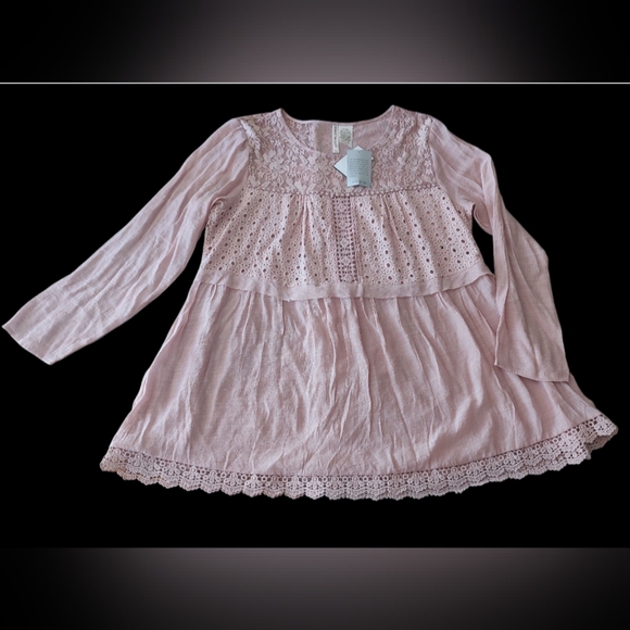 forgotten grace Tops - Forgotten Grace Women's Size XL Pink Blush Lace Mix Long Sleeve Blouse NWT